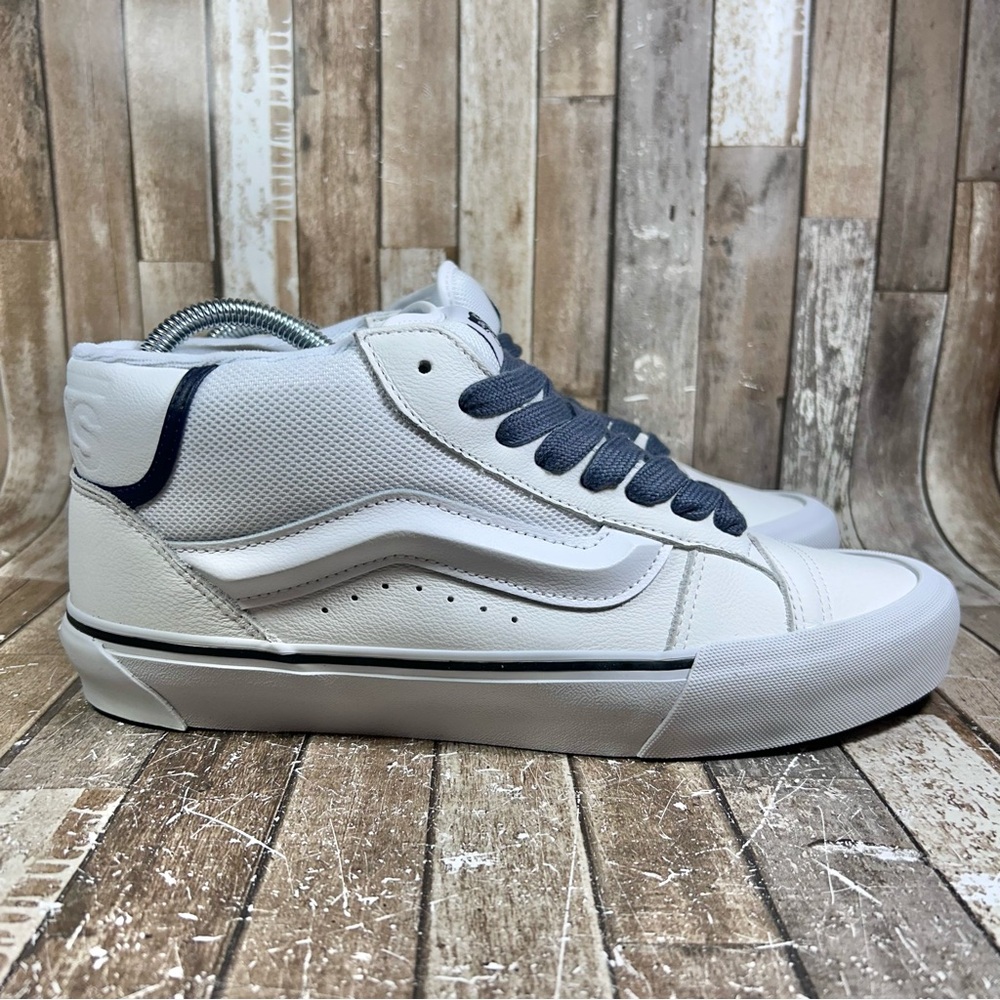 VANS Knu Skool Mid Sneakers Utility Leather M 9 W 10.5 Skateboarding Shoes White